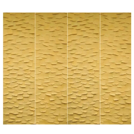 Carta da parati Ginko giallo dipinta a mano