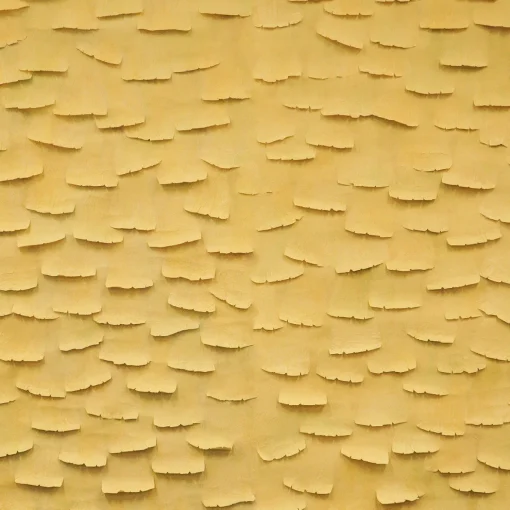 Carta da parati Ginko giallo dipinta a mano