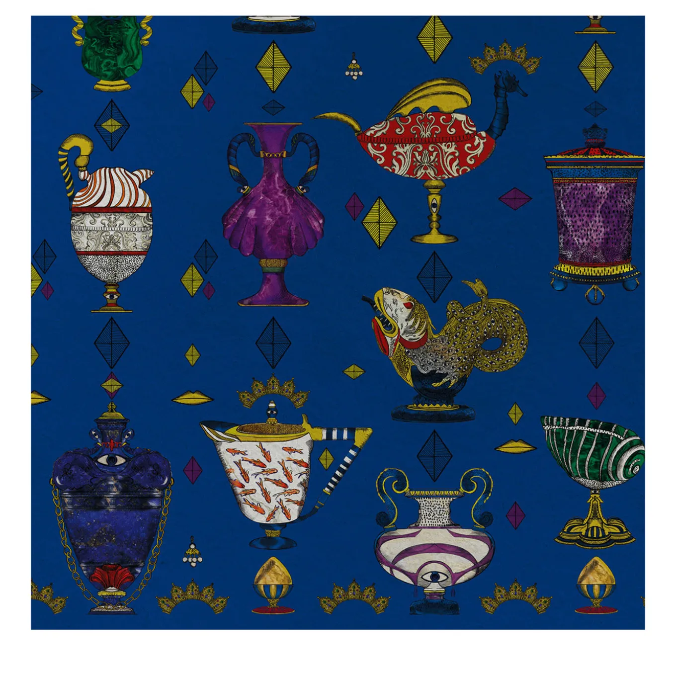 Carta da parati Ludovica Blu Elettrico