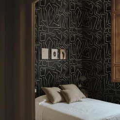Carta da Parati Minimalista in Nero e Oro
