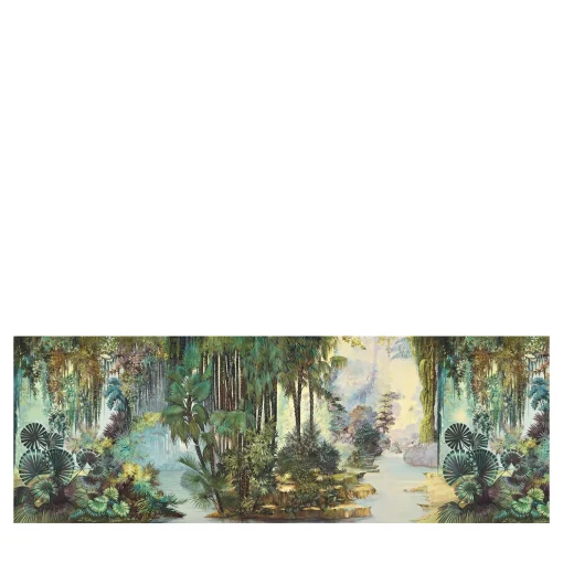 Carta da parati mista verde giungla