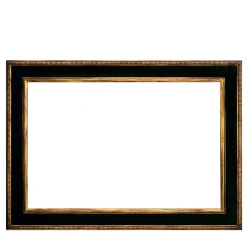 Cassetta Foglia d'oro con cornice in legno laccato ebano dorato