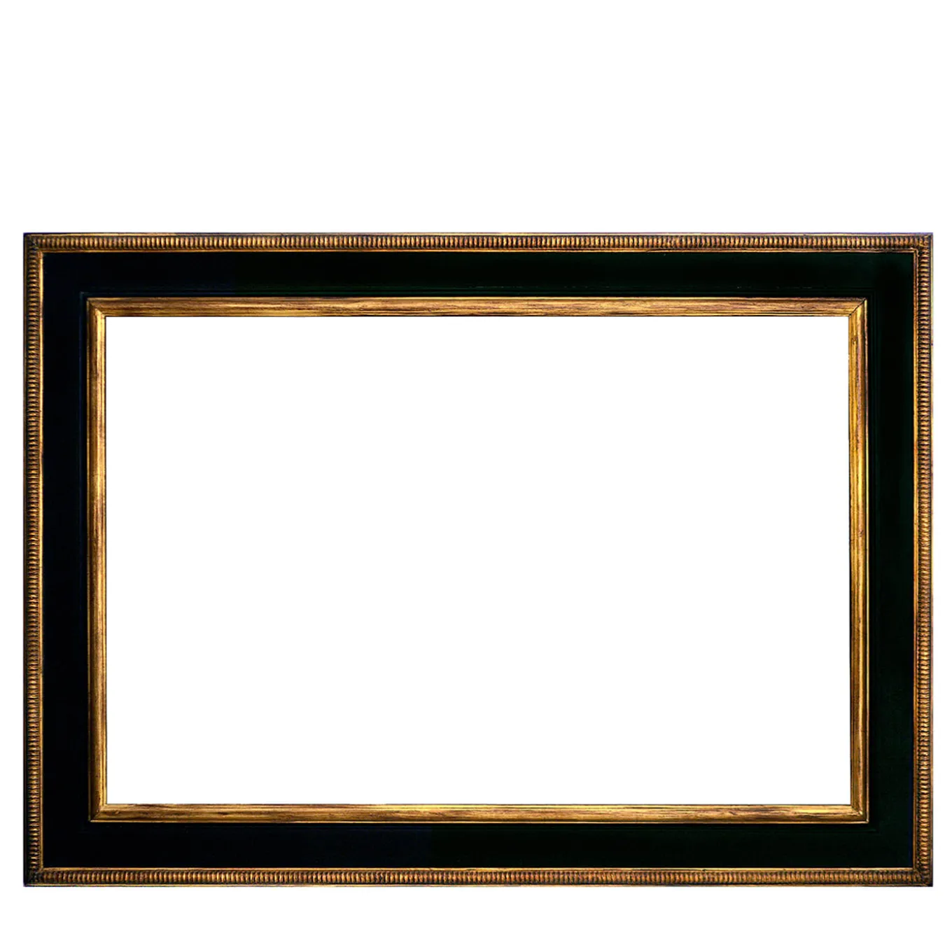 Cassetta Foglia d'oro con cornice in legno laccato ebano dorato