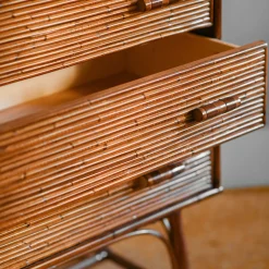 Cassettiera a 3 Cassetti Con Quattro Gambe In Bambù