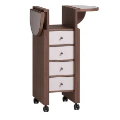 Cassettiera Cocker 4 in legno e pelle