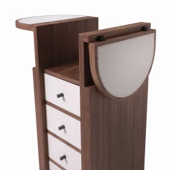 Cassettiera Cocker 4 in legno e pelle