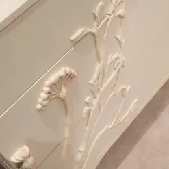 Cassettiera Linpha in Legno di Acero Bianco con 4 Cassetti
