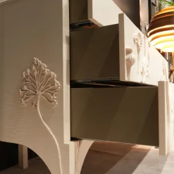 Cassettiera Linpha in Legno di Acero Bianco con 4 Cassetti