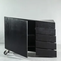 Cassettiera W Il Toro in Rovere Nero Laccato