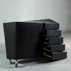 Cassettiera W Il Toro in Rovere Nero Laccato