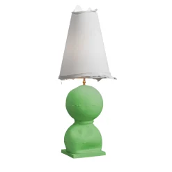 Cassola+Cassola Lampada da tavolo verde pera con paralume a frange