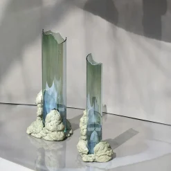 Catharsis Vaso scultoreo in vetro salvia #1