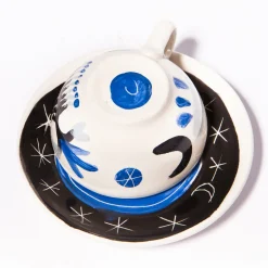 Cavallo blu sotto un cielo stellato N.2 Set per espresso