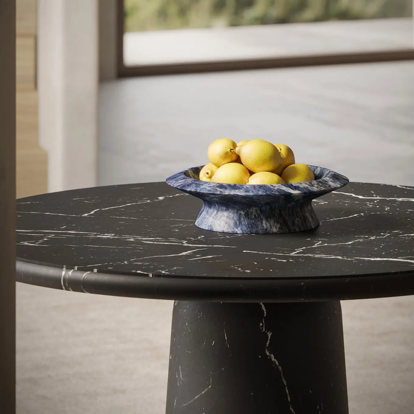 Centrotavola Amaltea Black Marquina di Ivan Colominas