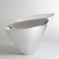 Centrotavola Aurica in argilla platino