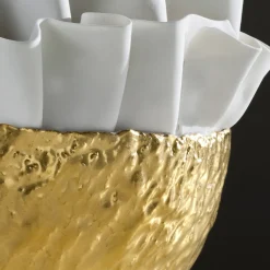 Centrotavola in Porcellana Dorata Posidonia