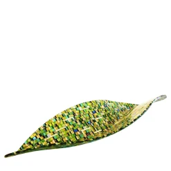 Centrotavola in vetro di Murano verde Onda Sunshine di Andrea Orso