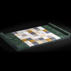 Centrotavola rettangolare in marmo multicolore Sette Per Sette