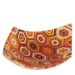 Centrotavola Rombo esagonale in vetro di Murano rosso di Andrea Orso