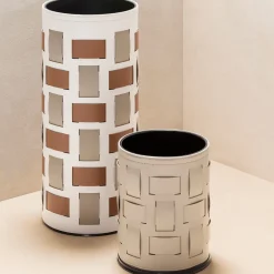 Cestino Bino Beige con motivo Lisbona