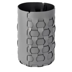 Cestino Dubai in pelle grigio e nero
