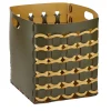 Cestino in pelle Geometria Olive and Mustard