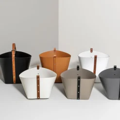 Cestino in pelle grande Ovo