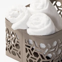 Cestino in pelle Vienna 16 Bianco