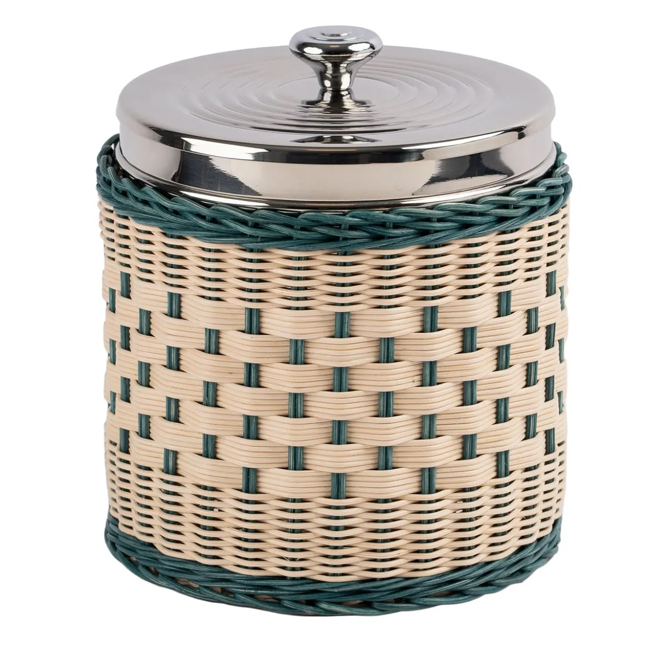 Cestino Irisin Midollo Bicolore Blu/Naturale con Porta Ghiaccio