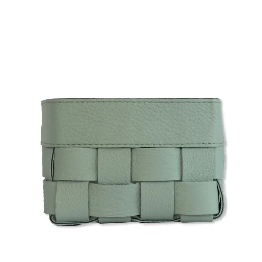 Cestino Piccolo Bottega in pelle Nubuck Verde Smeralda