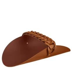 Cestino Riviera in pelle Cognac e Bordeaux