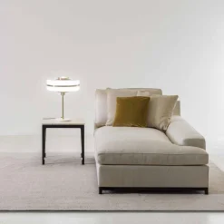 Chaise longue in tessuto grigio Hugo