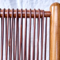 Chaise Okoume Legno e pelle marrone Chaise Longue