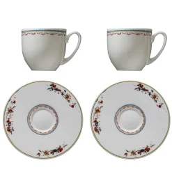 Chinesi Fiori Finiti Set di 2 tazze e piattini da tè
