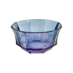 Ciotola da dessert in cristallo sfaccettato viola-blu