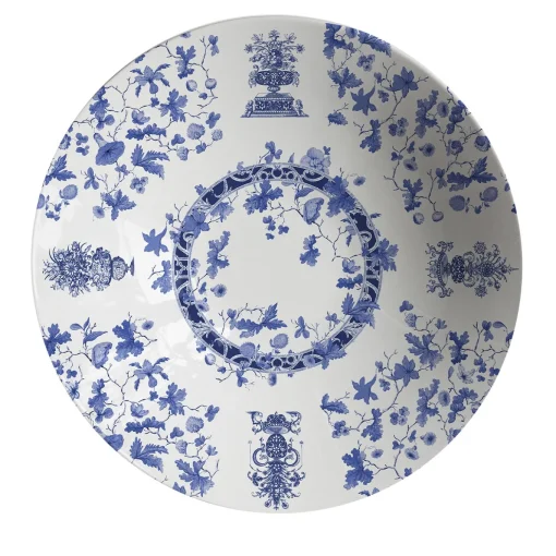 Ciotola grande in porcellana Garden Of Eden con decorazione blu