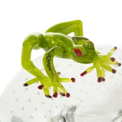 Ciotola rotonda con rana verde