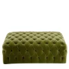 Collezione Malvina - Pouf rettangolare verde Capitonnè