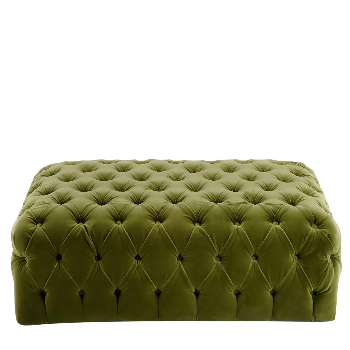 Collezione Malvina - Pouf rettangolare verde Capitonnè