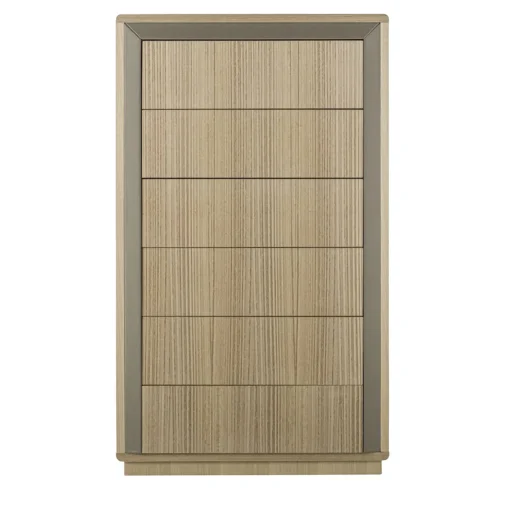 Comò Galileo Lux in pelle e legno eucalipto