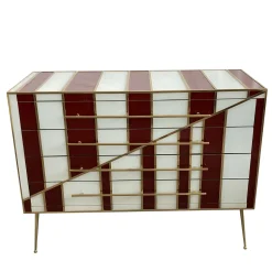 Comò rosso e bianco