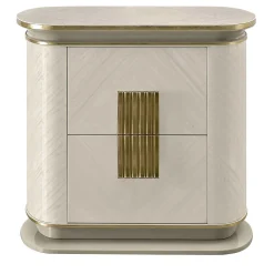 Comodino bianco e oro