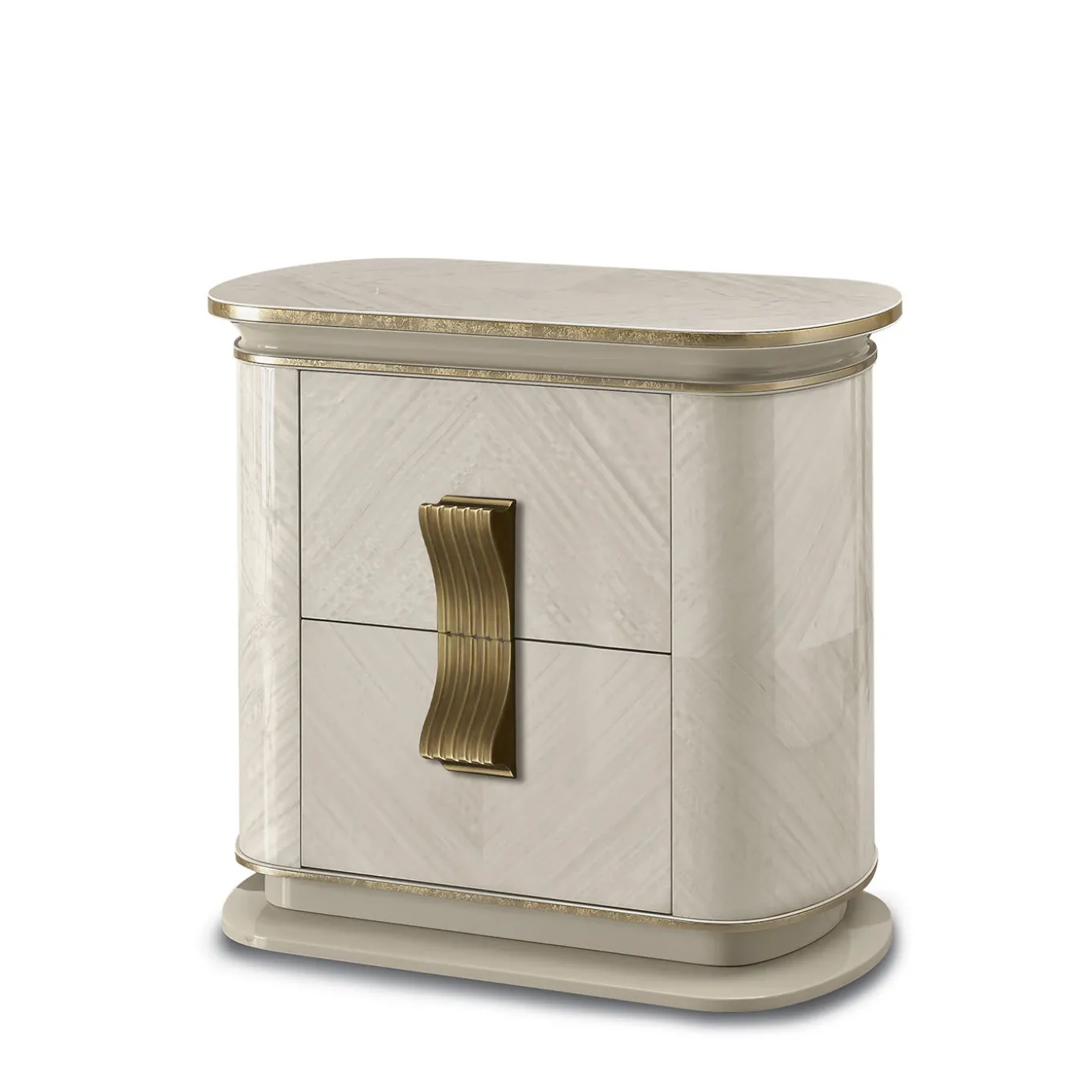 Comodino bianco e oro