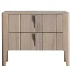 Comodino Domino a 2 cassetti in noce canaletto beige