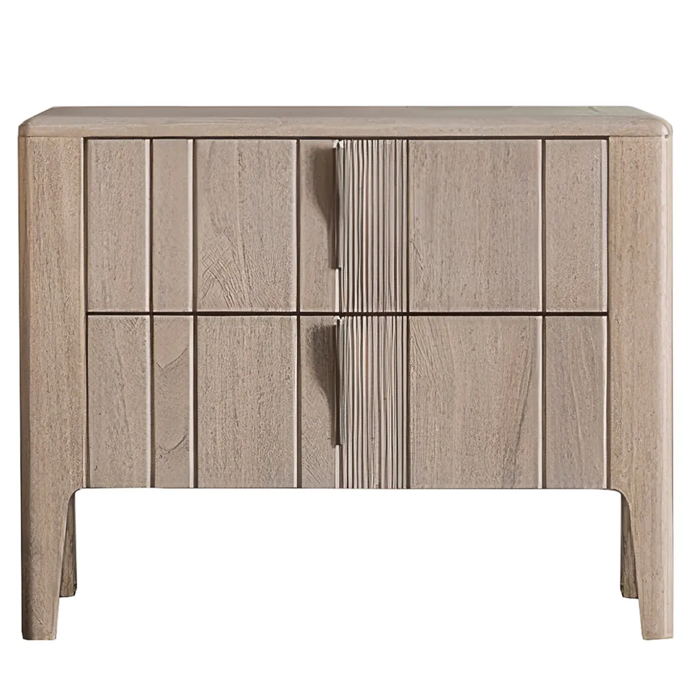 Comodino Domino a 2 cassetti in noce canaletto beige