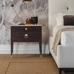 Comodino Nara marrone in legno