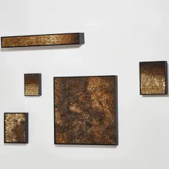 Composizone N1 Set Di 5 Pannelli Decorativi In Vetro Oro