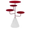 Condiviso - Piantana a 4 piani in rosso rubino/bianco di Carrara