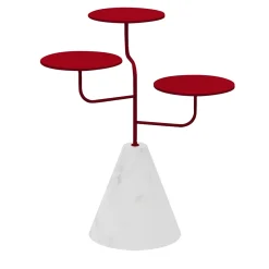 Condiviso, alzata a 3 piani in rosso rubino/bianco di Carrara
