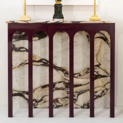 CONSOLE AD ARCO IN MARMO BRECCIA ONICIATA